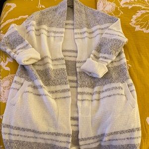 Athleta striped wool cardigan with pockets